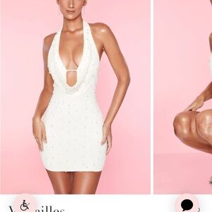 White Halter Mini Dress oh Polly